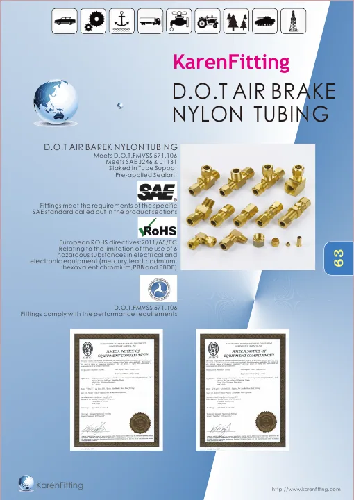 First page of KarenFitting DOT Air Brake Nylon Tube Fittings Catalog.pdf